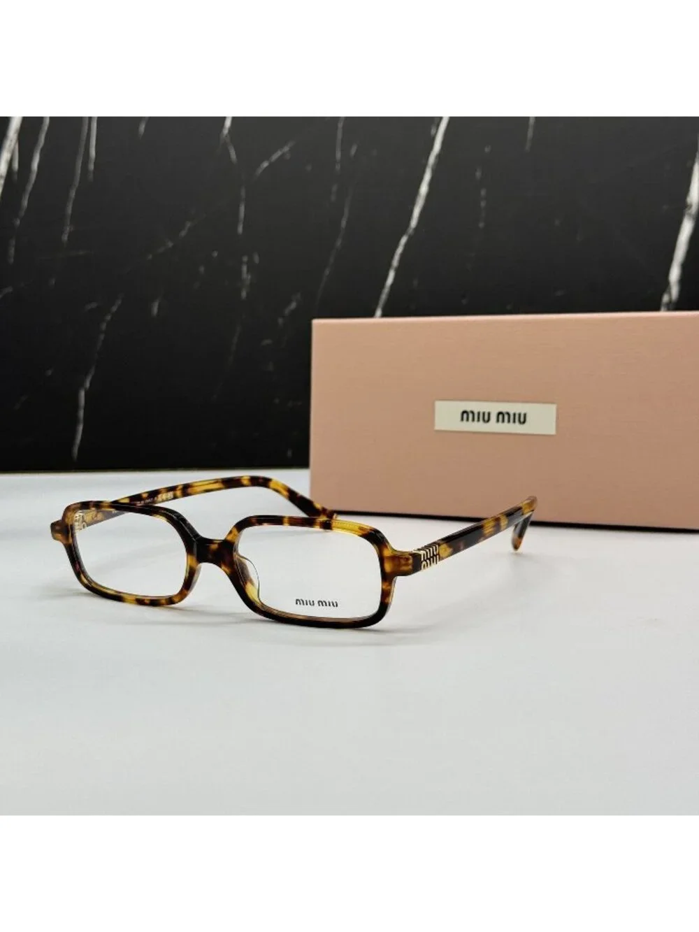 New Miu Miu MU01YV Havana Brown Square Eyeglasses MU 01YV 14L1O1